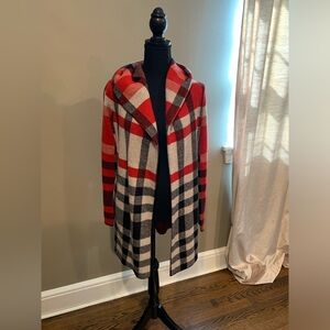 Field flower wool sweater coat